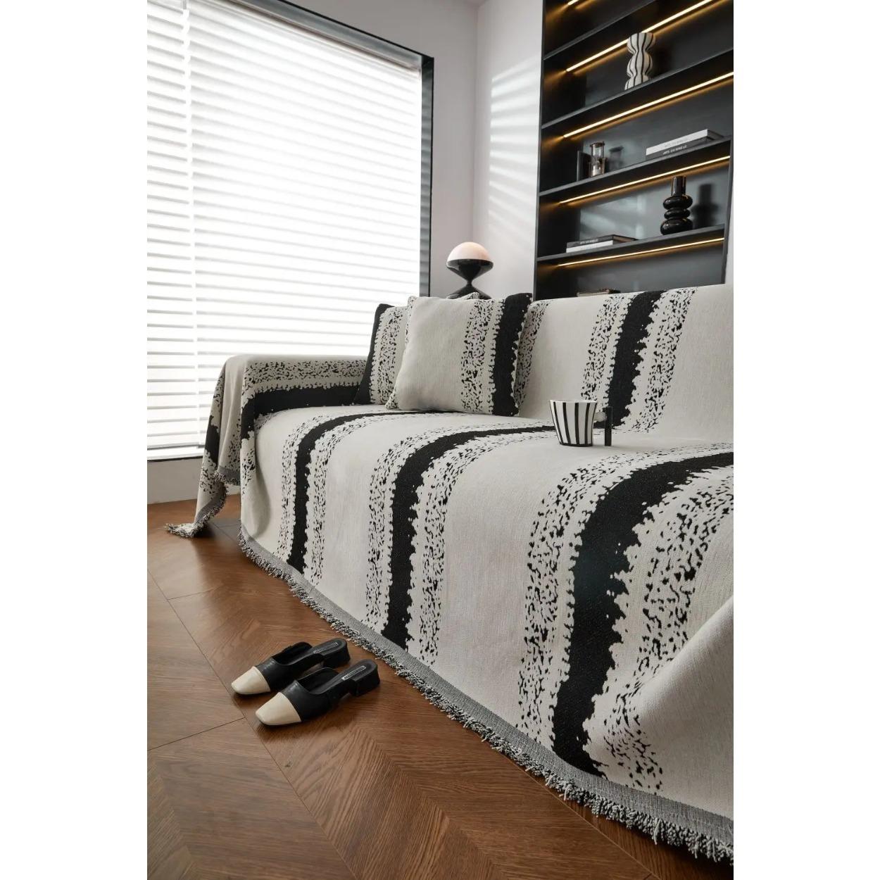 

INS скандинавский чехол для дивана, коврик, одеяла для гостиной, современное покрывало в полоску для кемпинга, пикника, одеяло 180x130