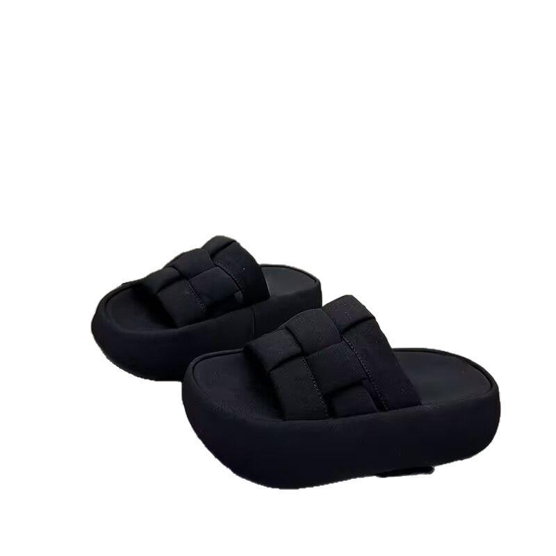 Sandals Premium Bread Summer New Pineapple Gold Fork Versatile Platform Beach Shoes