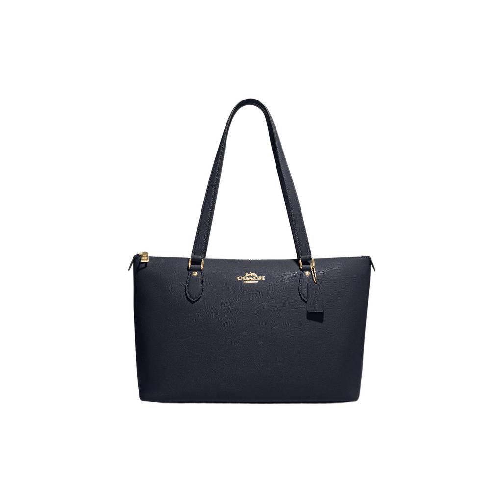 New COACH Gallery Cross Stitch Leather Tote Bag Shopping Bag Handbag Shoulder Bag Large Size Women's Midnight Blue CH285-IMMID