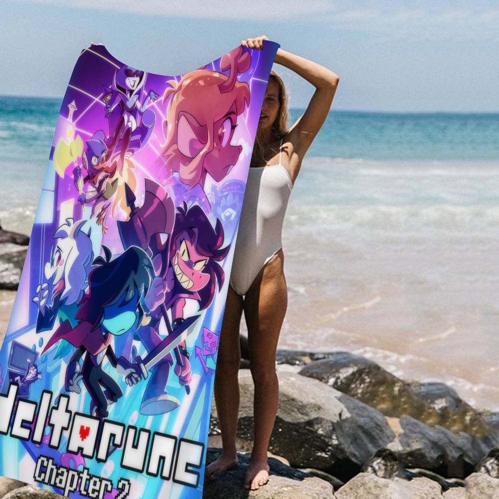 Game Deltarunes Anime Beach Swimming Towel Soft Absorbent Washcloth Children's Gifts for Kids Travel Camping Gym