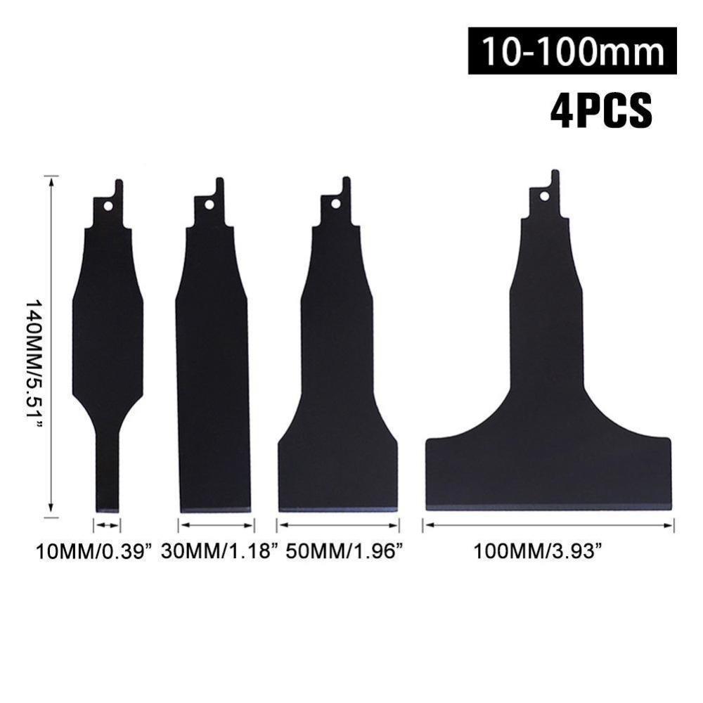 

Stainless Steel Heavy-Duty Scraper Multi Use Alloy Construction Putty Removal Tool 10/30/50/100mm Reciprocating Saw Blade Set чёрный