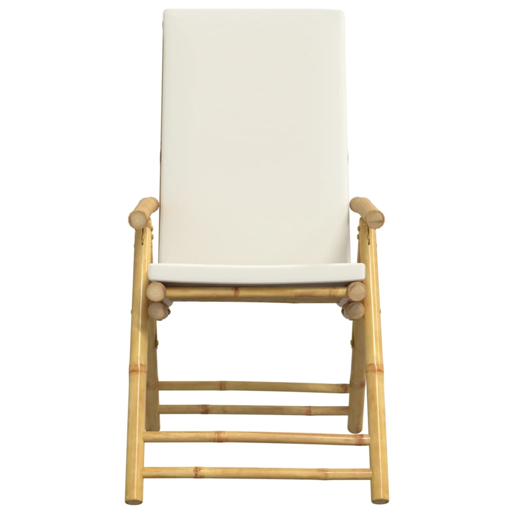 Garden Chairs 6 Pcs Adjustable Foldable with Cushions Bamboo