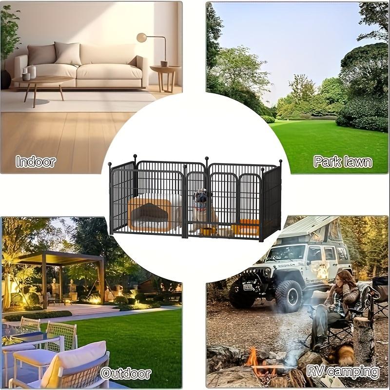 6pcs 23.6inches Metal Dog Playpen, Pet Enclosure for Dogs/Rabbits/Pet Pig/Ducks, Non-Slip Outdoor Yard Pet Enclosure