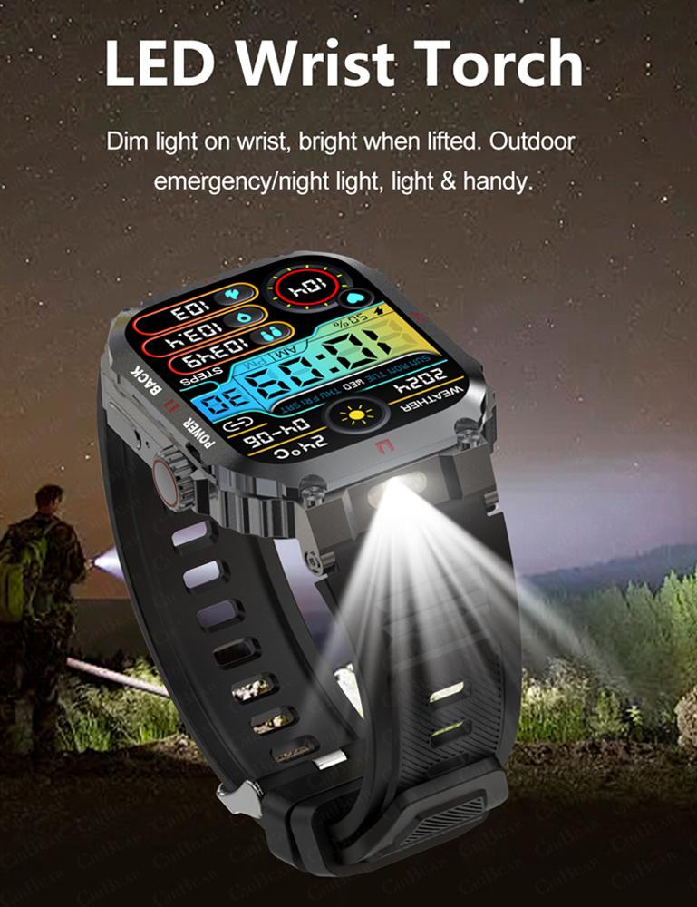New 1.91 Outdoor Military Men Smart Watch Men Bluetooth Call Smartwatch Men For Android IOS IP68 Waterproof Ftiness Watches
