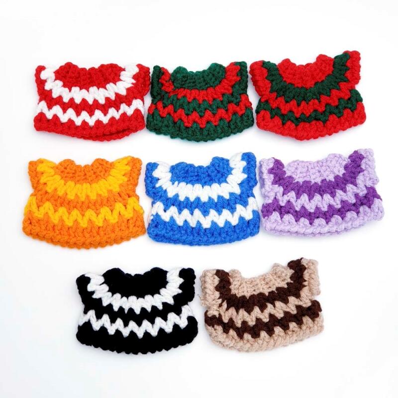 Knitted doll top zigzag sweater clothes keychain material