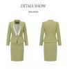 Women's Long Sleeve Collarless Suit Jacket Set - Spring/Autumn Workwear for Flight Attendants or Hotel Staff