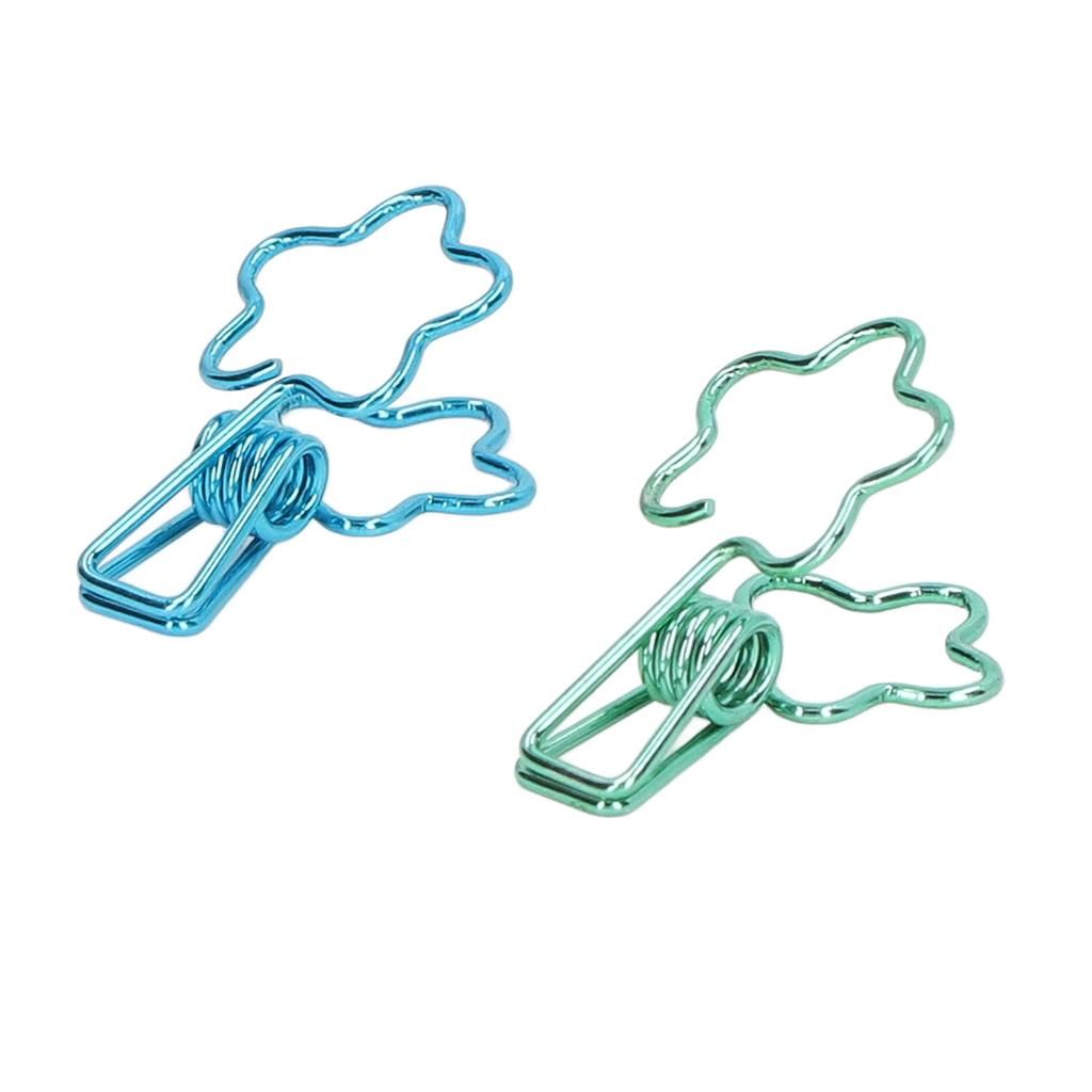 100 Pcs  Clips Hollow Cute Flower Shape Sturdy Metal Small  Clips for Office Documents A