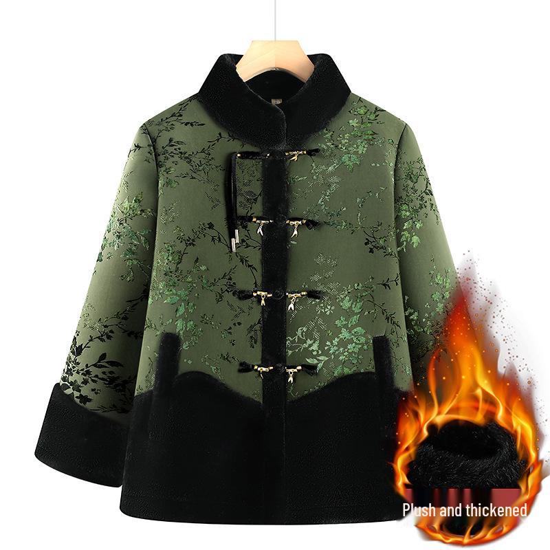 

Fur-Lined Winter Coat for Elderly Women - Warm Velvet Cotton Jacket for Seniors XL (up to 105 lbs)