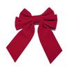 Velvet Red Bow Hair Clip for Girls, Chinese New Year Headdress, Princess-Style with Streamers