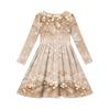 Kids Christmas Print Long Sleeve Dress for Holiday Parties and Everyday Wear