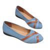 2025 new large-size denim single shoes low-top shallow casual shoes flat-soled feet lazy Doudou shoes