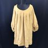 GRACE CONTINENTAL 100% Silk U-Neck Tunic Dress Women 36 S Yellow Brown cBH574