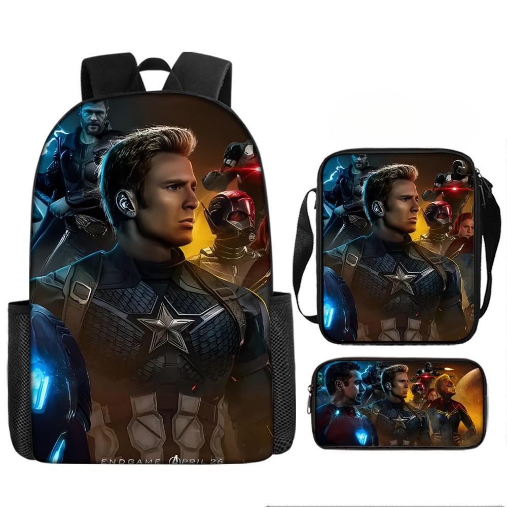 Printed Avengers The Backpack Set Oxford Fabric Pencil Case Essentials School