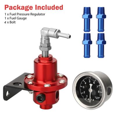 Adjustable Fuel Pressure Regulator Car Accessories Vehicle Refitting Fuel Supercharger Aluminum Universal With Gauge Kit