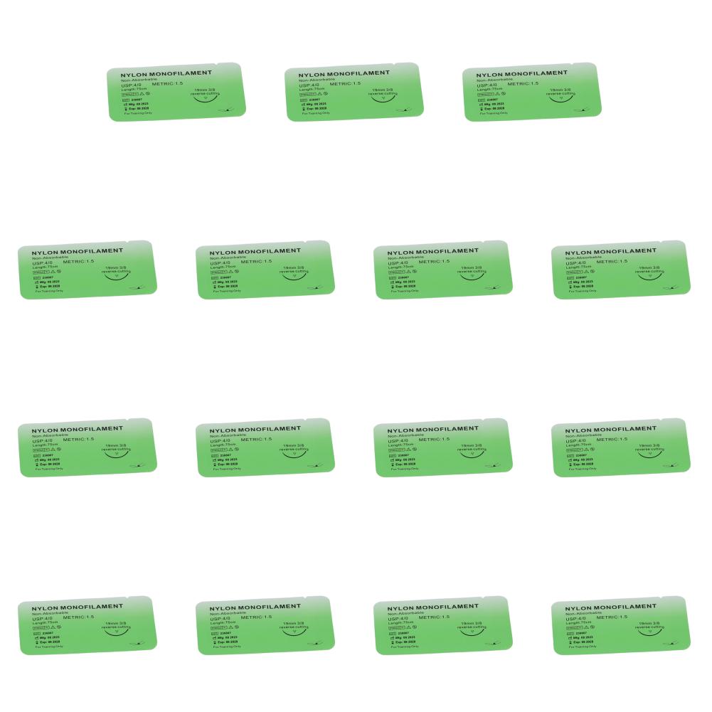 4/0 Medical Thread Suture Nylon Silk Veterinary Practice Suture Kit Non-injured for Medical Students Education