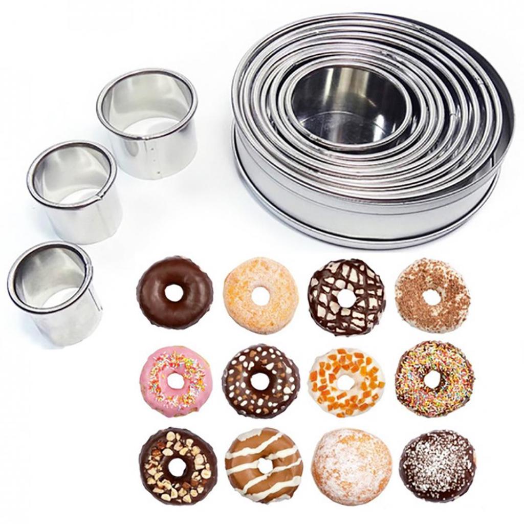 Buy 12Pcs Stainless Steel Round Mousse Fondant Cake Mold Cookie Cutter