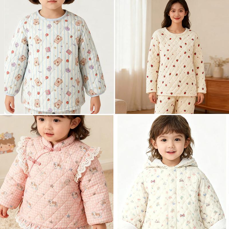 0.5m/1m/2m Velours Côtelé Épais Matelassé avec Tissu en Coton Tissu Imprimé Animal pour Couture Manteau d'Hiver Vêtements d'Enfants Tissu DIY