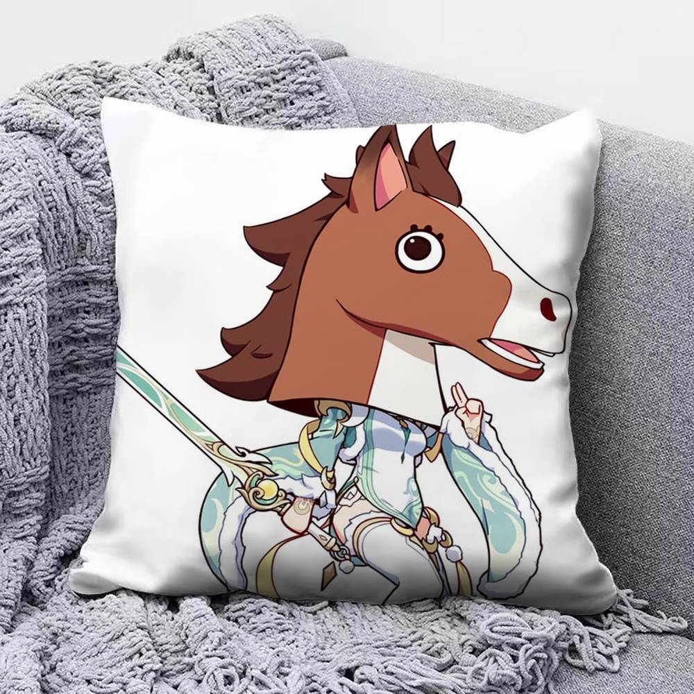 Zibai Genshin impact Game Home Sofa Cushion Covers and Aecorative Custom Pillow Covers