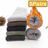 5 Pairs Winter Warm Men’s Socks Thick Male Women Socks Super Thicker Solid Socks Winter Socks Against Cold Snow Terry Socks