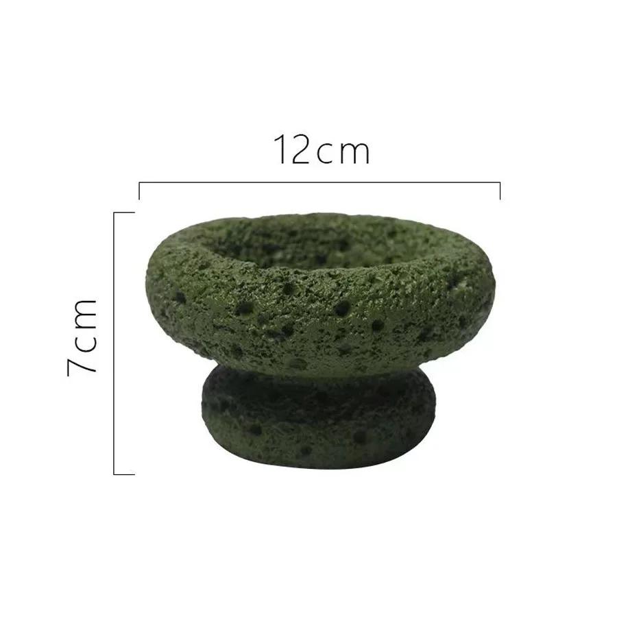 Nordic Ins Aromatherapy Candle Cup Moon Pattern Cement Mini Cactus Flower Pot 2 IN 1 Aromatherapy Candlestick Decorative Tray