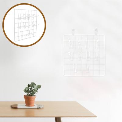 10pcs Iron Wire Grid Panel 35X35Cm Black Wall Grid Shelf For Pictures Photos Art Display Storage Organizer Home Office Decor
