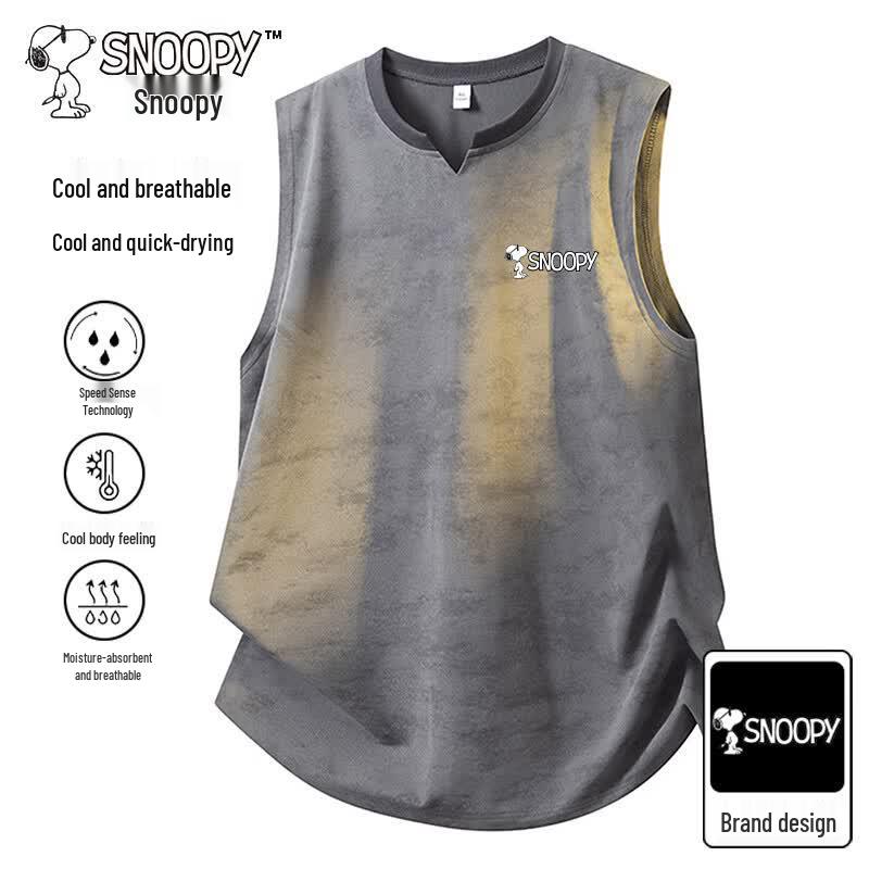 SNOOPY Men s Sleeveless Ice Feel T-Shirt 2XL