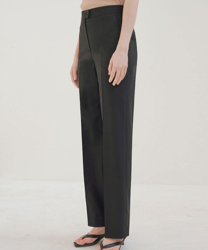 Ssikeoseun Wool Blend Straight Pants_Black