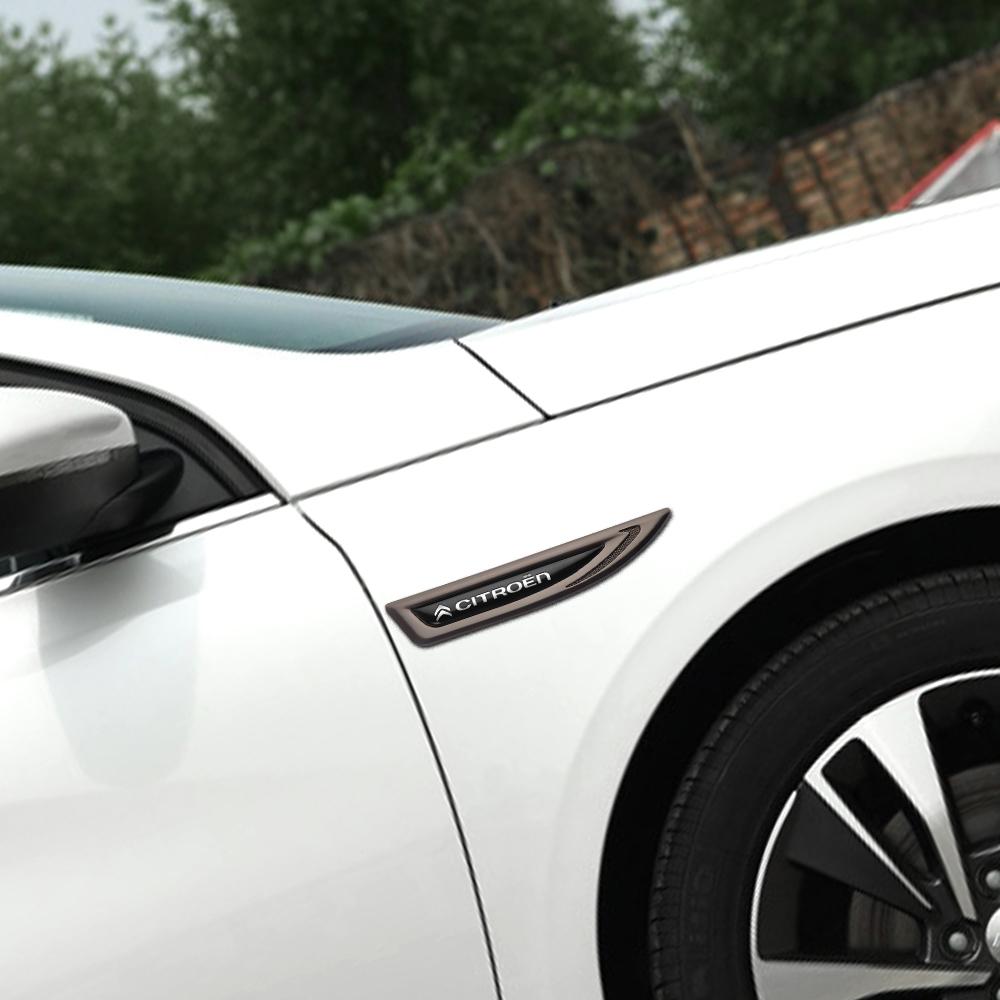 2 Stück Auto Styling Karosserie Kotflügel Messer Emblem Metall Plakette Aufkleber für Citroen C4 Picasso Xsara C5 Aircross Cactus C1 C2 C3 C6 C8