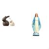 Porcelain And Mary Statue Set Elegant Easter Religious Decor for Cabinet Garden Tabletop