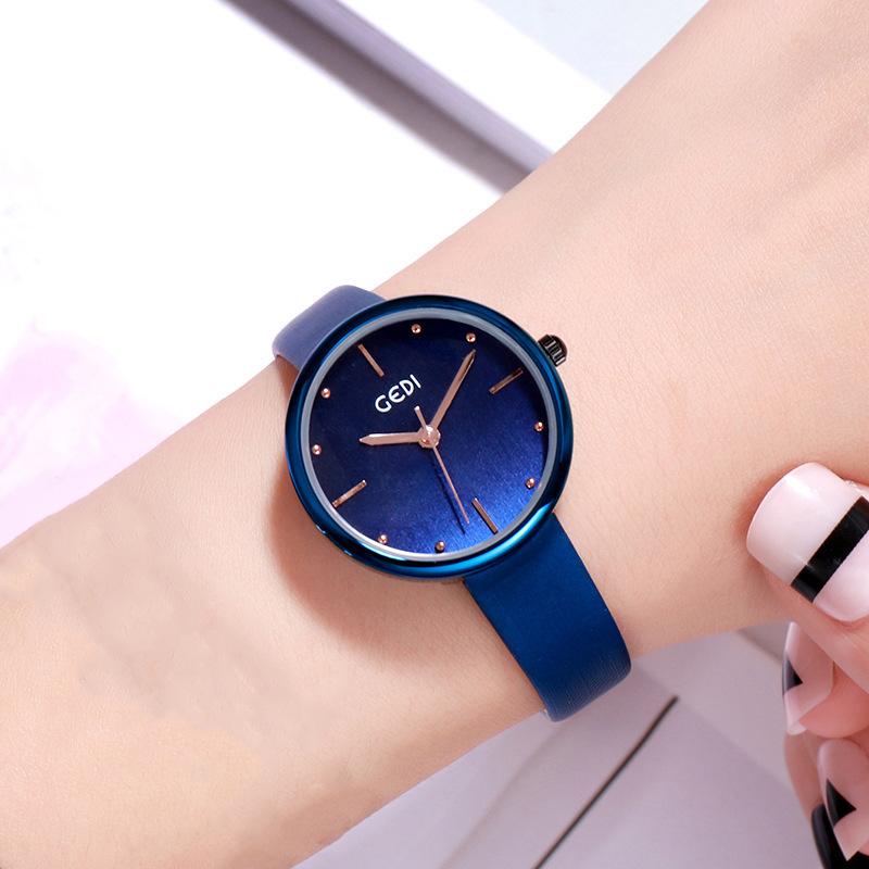 Student Women'S Watch Temperament Red Versatile Belt Female Watch Student With Quartz Watch