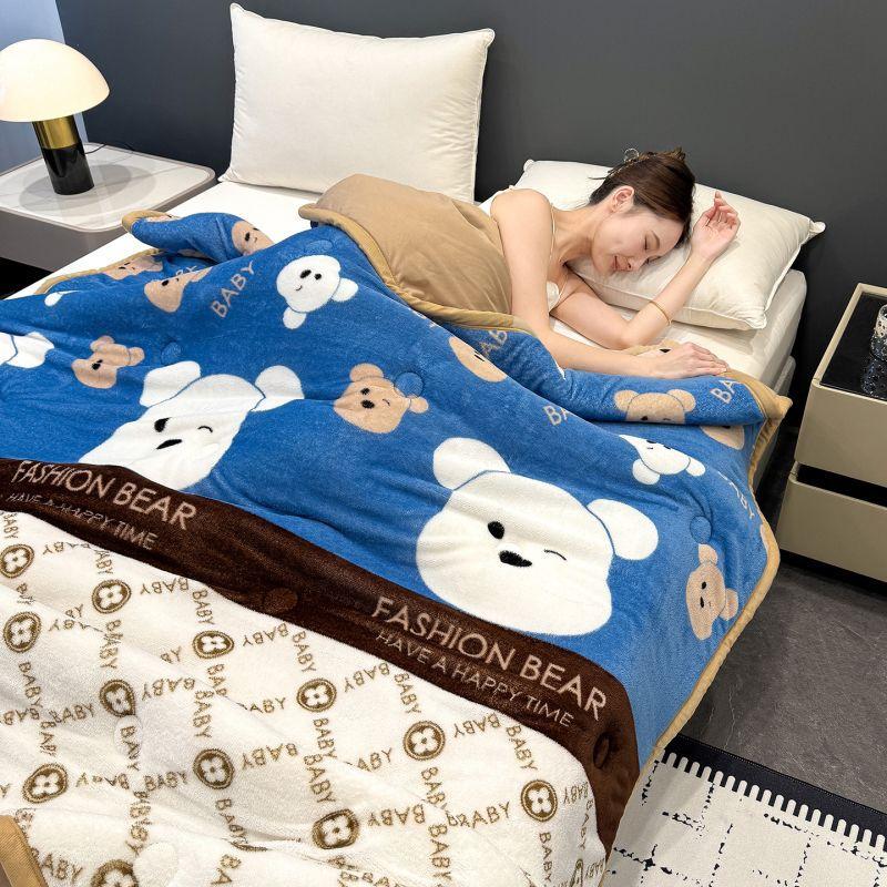 Soft Flannel Throw Blanket Lightweight Warm Bed Blanket For Bedroom Couch