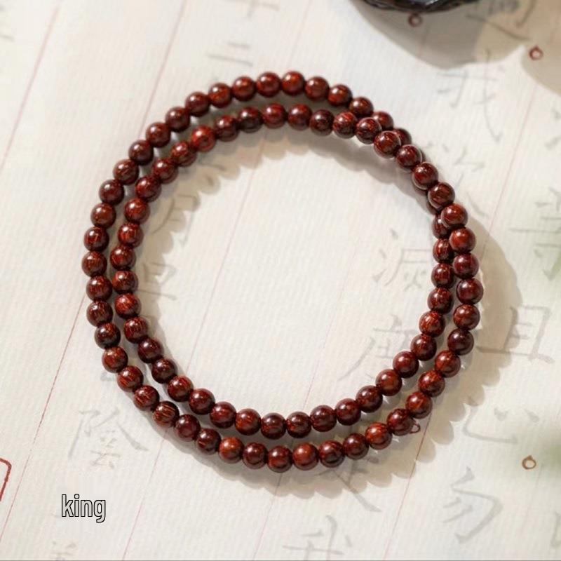 4mm Green Sandalwood & Hetian Jade Bead Bracelet - Ancient & Refined Buddhist Style for Women