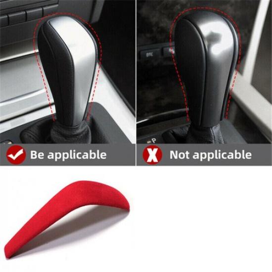 1pcs Suede Leather Car Interior Gear Shift Knob Handle Cover For BMW E46 E90