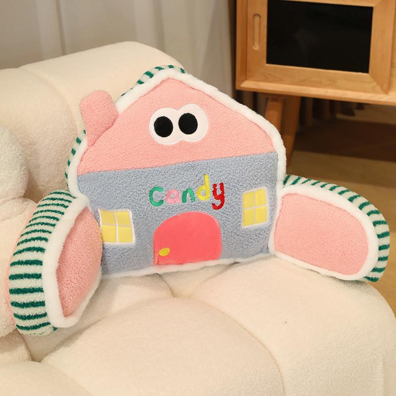 Macaron Small Colored House Plush Cushion Pillow Filling For Sofa Decor Bed