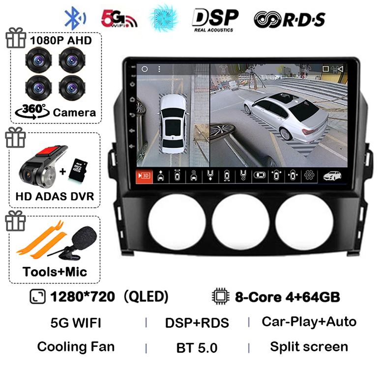Android 14 Carplay For Mazda MX-5 MX5 III 3 NC Miata 2005-2015 Car Radio Multimedia Stereo Navigation GPS Head Unit Autoradio BT
