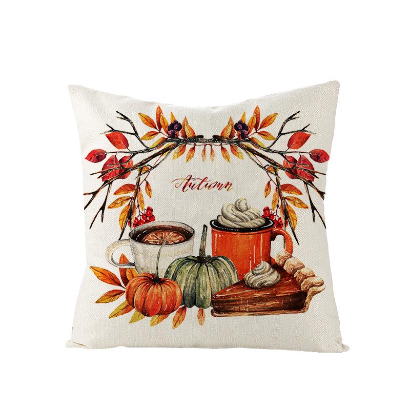 Home Thanksgiving Pumpkin Polyester Pillow Cover Home Sofa Pillow Cushion Cover