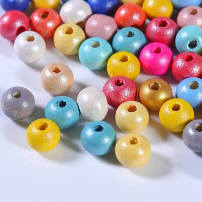 100 Stück/Los 6 8MM Natürliche Runde Holzperlen Mehrfarbig Polierte Holzperle für Schmuckherstellung DIY Halskette Armband Zubehör