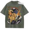 Unisex Black Washed Vintage T  Shirt Pokemon Pikachu Thunder Ball Breakthrough High  Quality Fabric for Casual Shopping