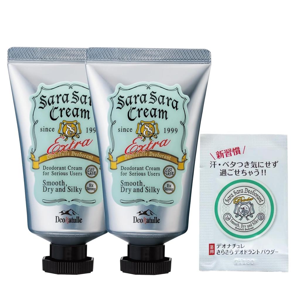 Medicated Quasi-Drug Deonature Sarsara Cream Underarms Direct Application Antiperspirant 2 (45g2) + Bonus Included