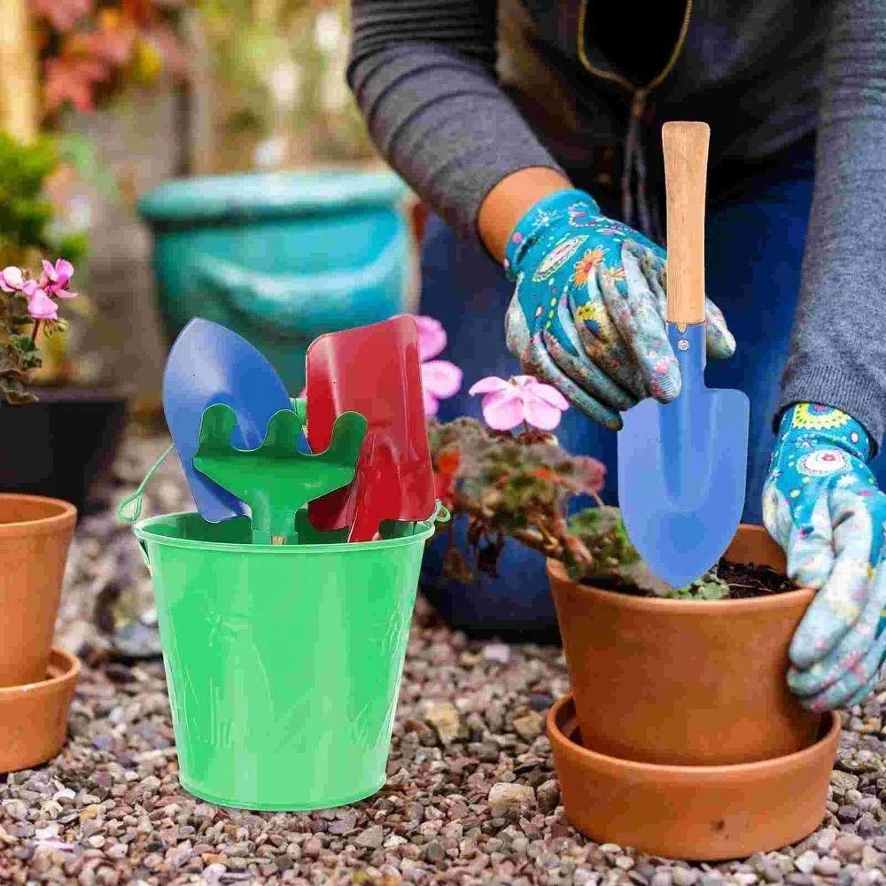3/5/6Pcs Colorful Garden Work Gadget Metal Small Shovel Rake Kit Digging Toys Flower Pot