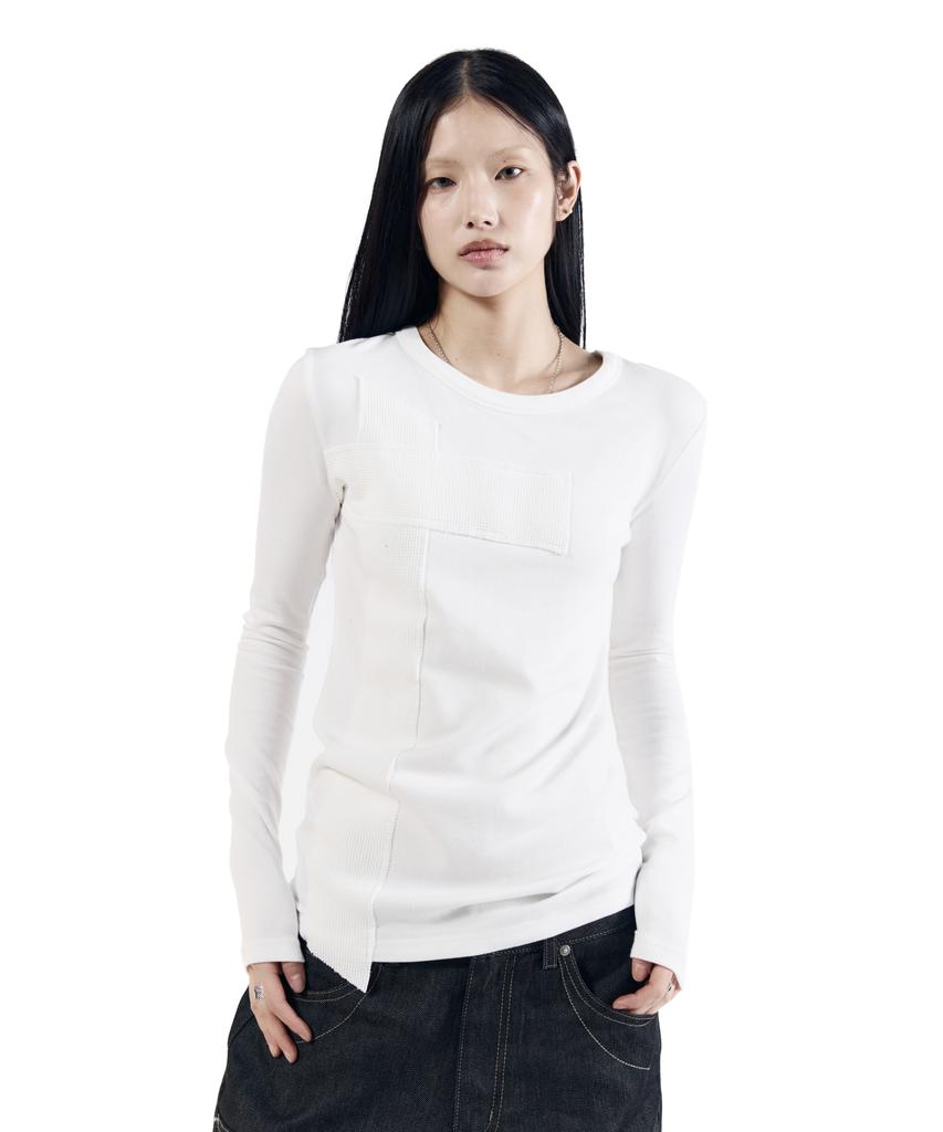 AAKAM Cross Patch Long Sleeve (White)