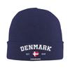 Denmark Est 1849 Knitted Hat Beanie Hats Outdoor Thermal Elastic Unisex Adult Bonnet Hats Autumn Winter Printed Hip Hop Caps