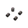 Amon Air Valve Caps, Black Plated Type, Replacement/Spare, 4-Pack, Prevents Valve Core Dirt, 8827