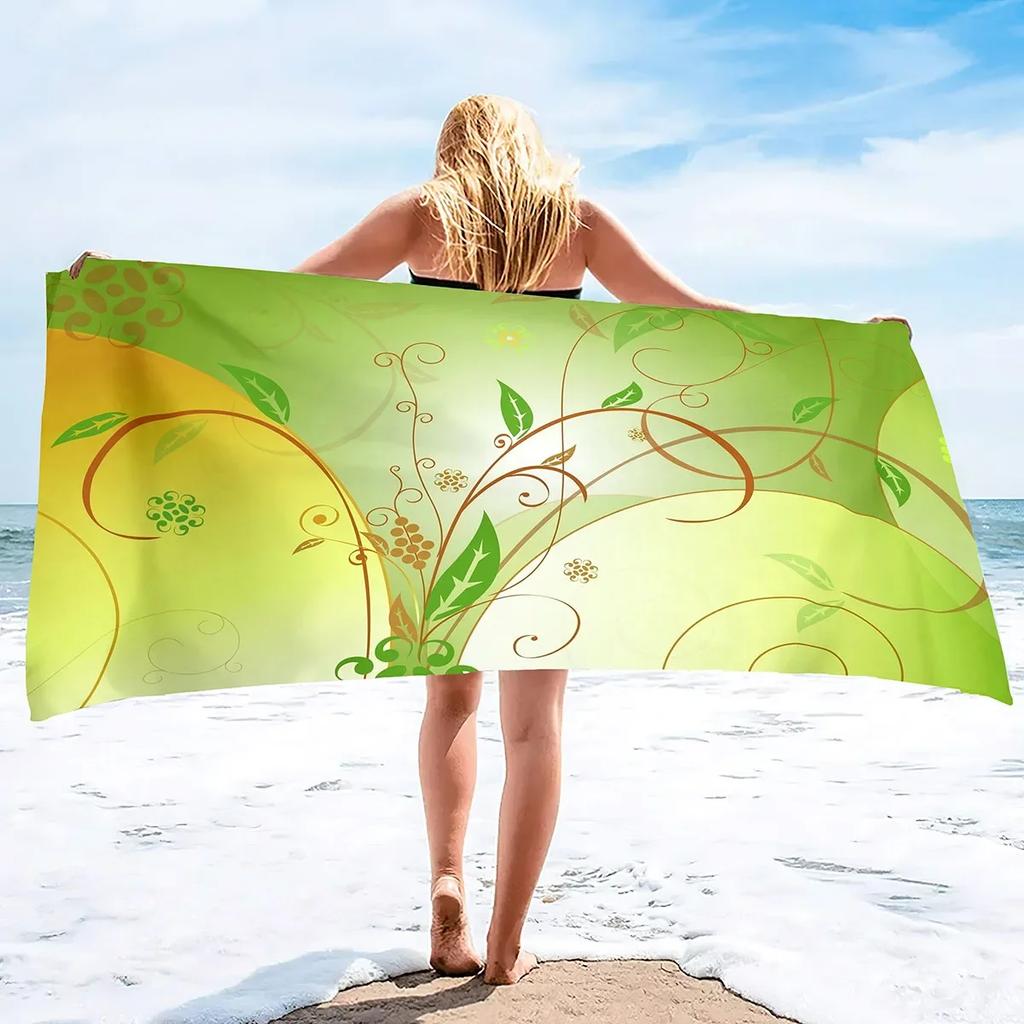 Microfiber Flowers Daisy Rose Beach Towel Blanket,Sand Proof Swimming Floral Flowers Bath Pool Towel for Travel Camping Sport