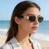 Retro Metal Oval Glasses for Men and Women Fashion High-end Trend Sun Protection Sunshade Outdoor Sunscreen  Eyewear