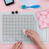 Glass Cutting Mat - Left Handed Work Surface with Measuring Grid and Palette for Paint, Ink, and Mixed Media Art and Craft Suppl