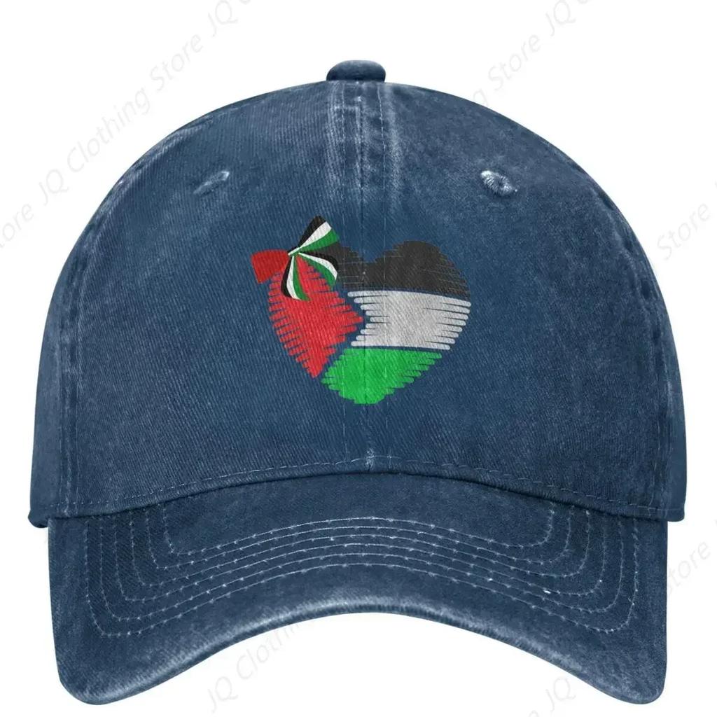 Flag Of Palestine Design Heart Baseball Cap Palestinian Unisex SunProof Trucker Dad Hat Summer Classic Kpop Rock Baseball Caps