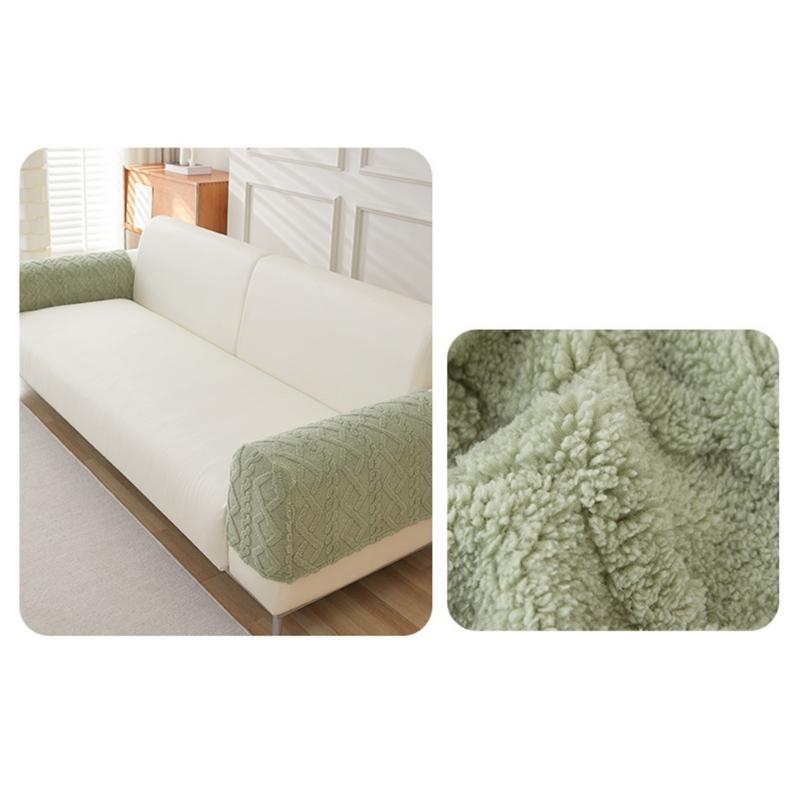 Luxurious Plush Sofa Arm Cover For Comfort And Warmth Furniture Protector Machine Washable Fuzzy Armrest Slipcover
