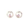 Natural Pink Morganite Gemstone Handmade 925 Sterling Silver Stud Earrings 0.64" CE-13-7