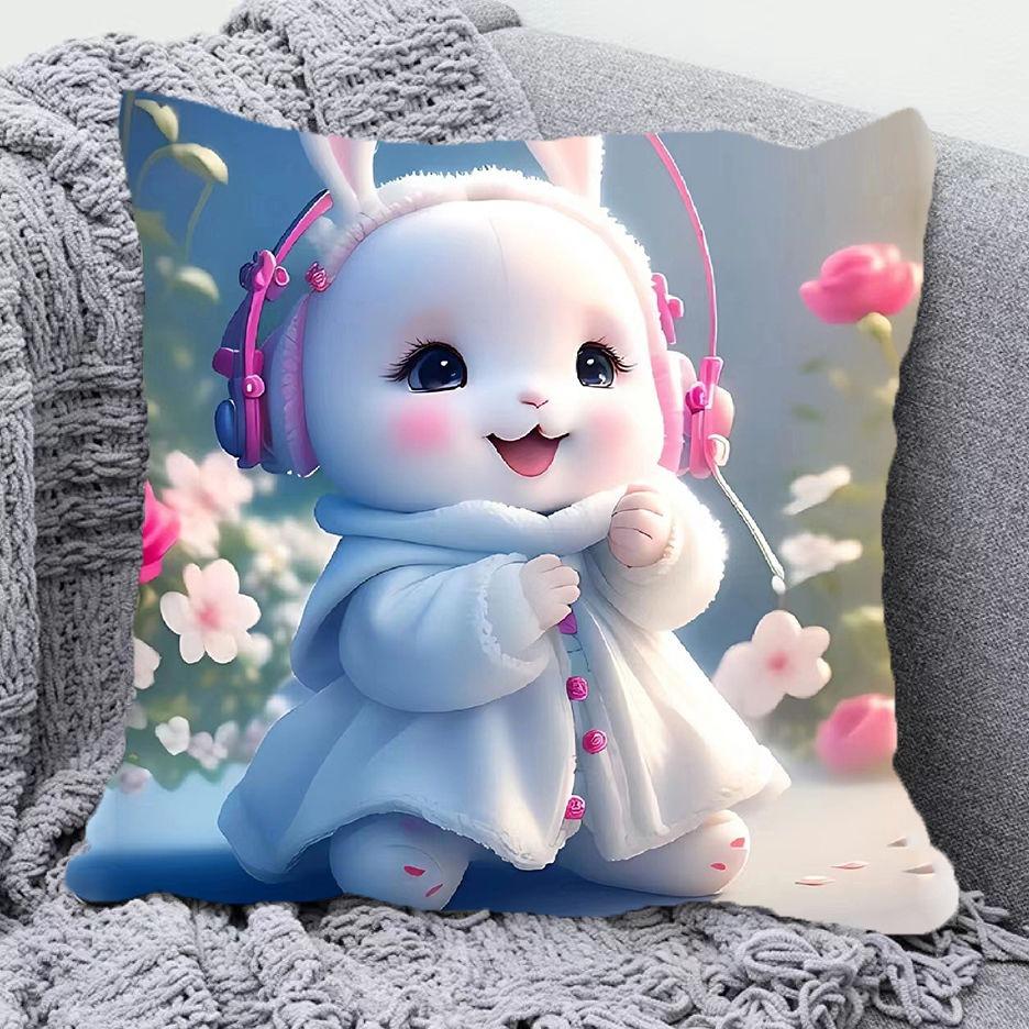 

Милый кролик мультфильм наволочка для украшения общежития офис гостиная дома наволочка 40x40cm